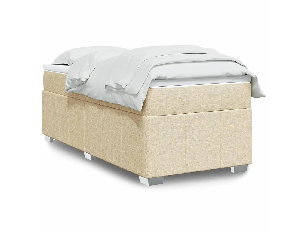 Giroletto a Molle con Materasso Crema 90x200 cm inTessuto