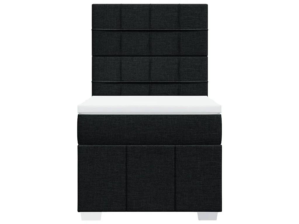 Sommier à lattes de lit avec matelas Noir 90x200 cm Tissu