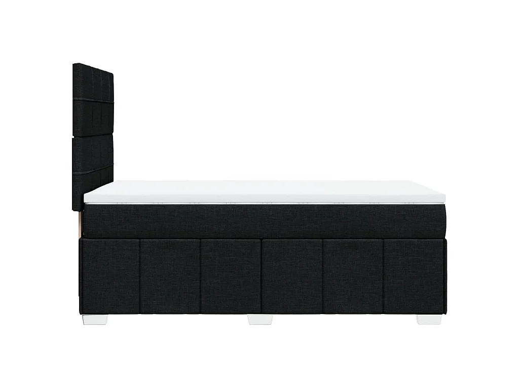 Sommier à lattes de lit avec matelas Noir 90x200 cm Tissu