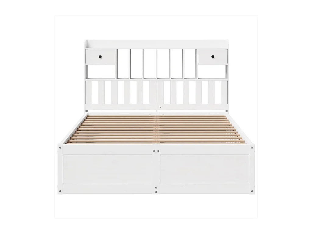 Cadre de lit sans matelas blanc 160x200 cm bois de pin massif