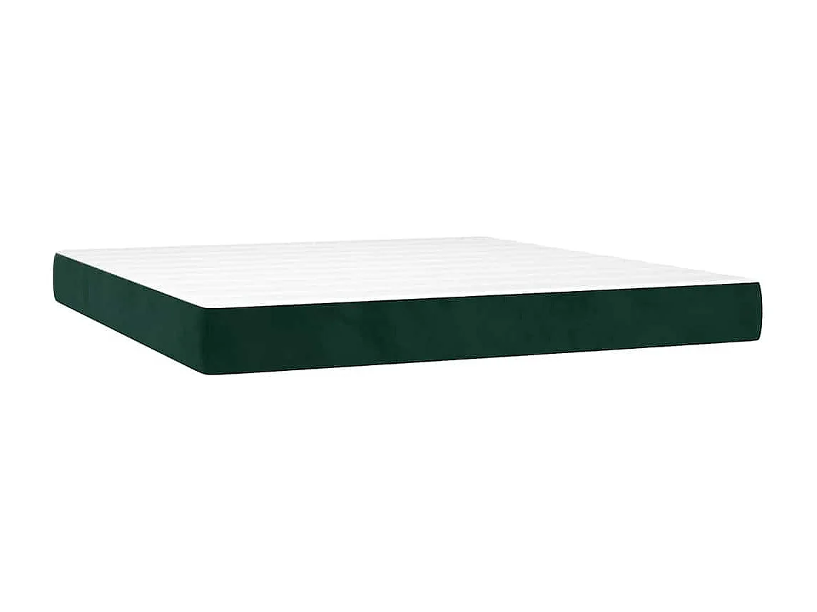 Boxspringbett mit Matratze & LED Dunkelgrün 180x200 cm Samt
