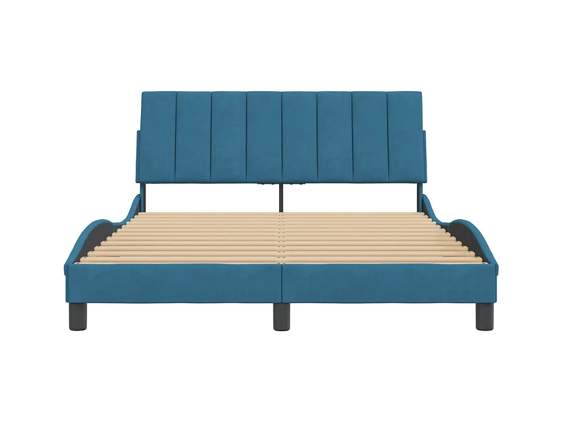 Bettgestell ohne Matratze "Hanko" Blau 140x200 cm Samt