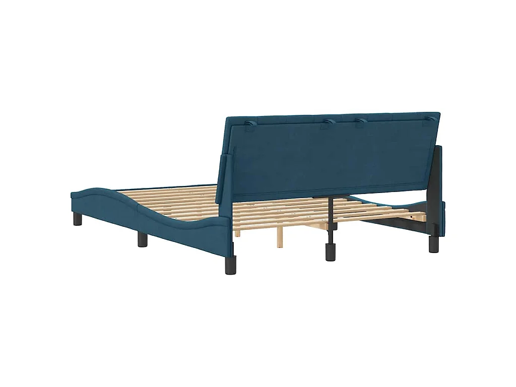Estructura de cama sin colchón Hanko terciopelo azul 140x200 cm