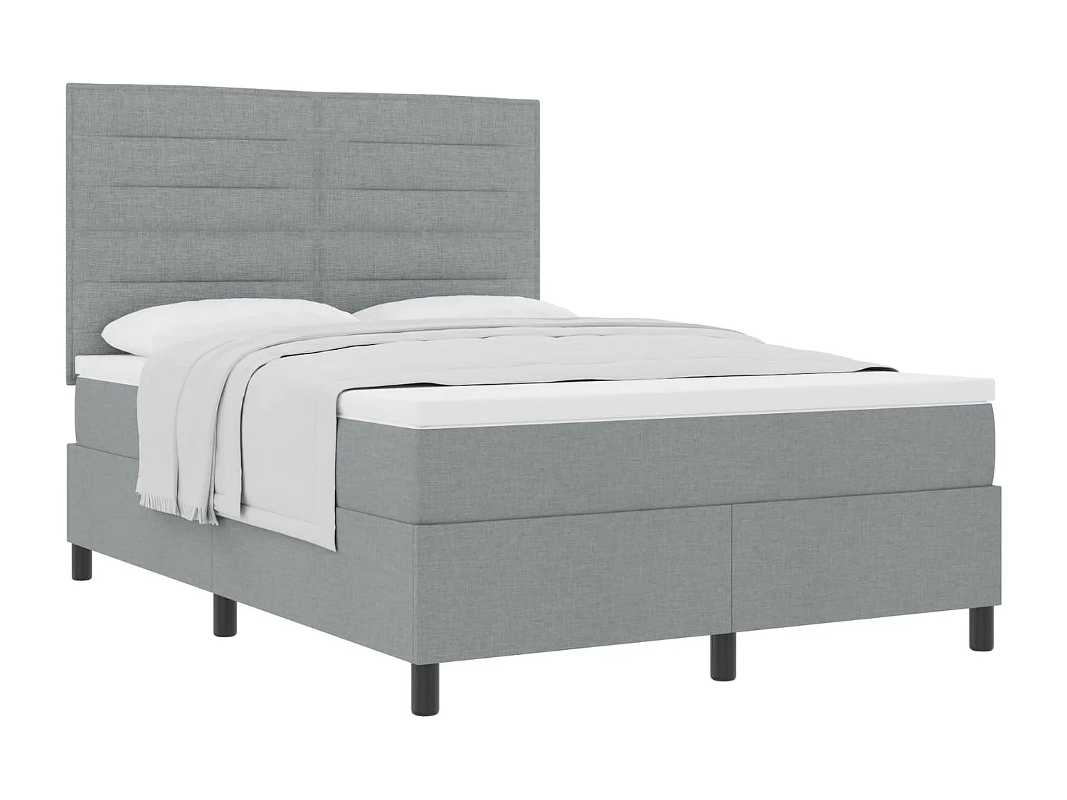 Boxspringbed met matras Lichtgrijs 140 x 200 cm Stof