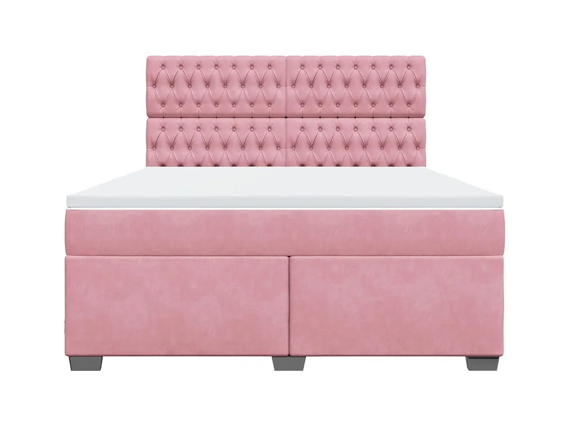 Sommier à lattes de lit avec matelas Rose 180x200 cm Velours