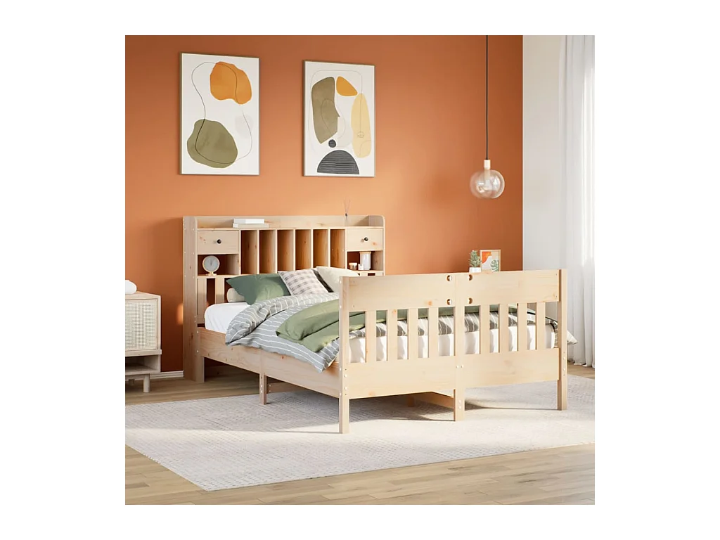 Cadre de lit sans matelas 140x190 cm bois de pin massif