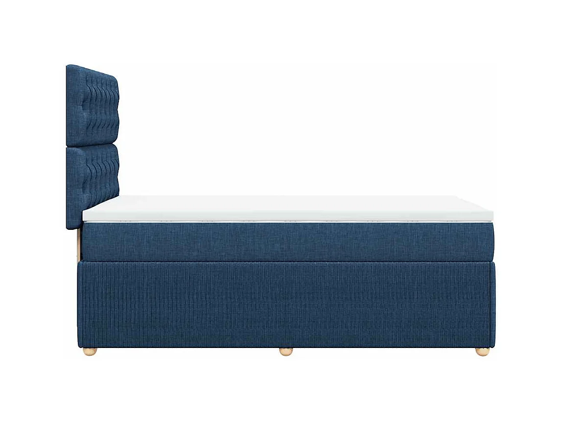 Boxspringbett mit Matratze Blau 90x190 cm Stoff