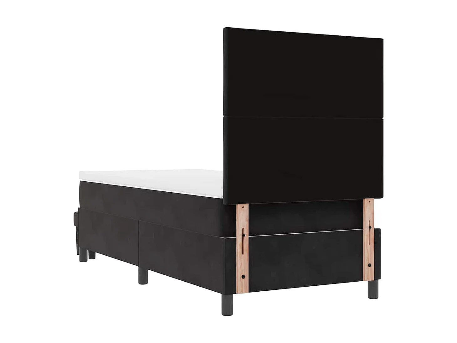 Letto a molle con materasso Nero 90 x 190 cm Velluto