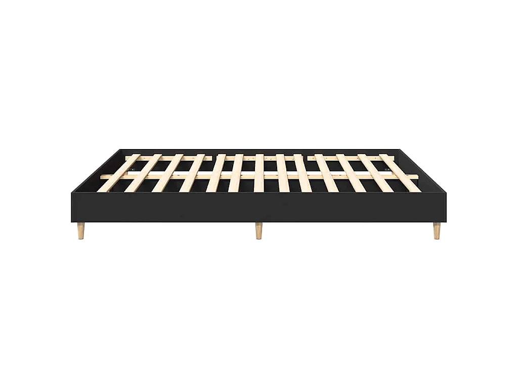 Cadre de lit sans matelas noir 180x200 cm bois d'ingénierie