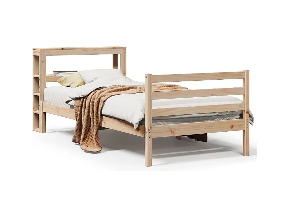 Cadre de lit sans matelas 100x200 cm bois massif de pin