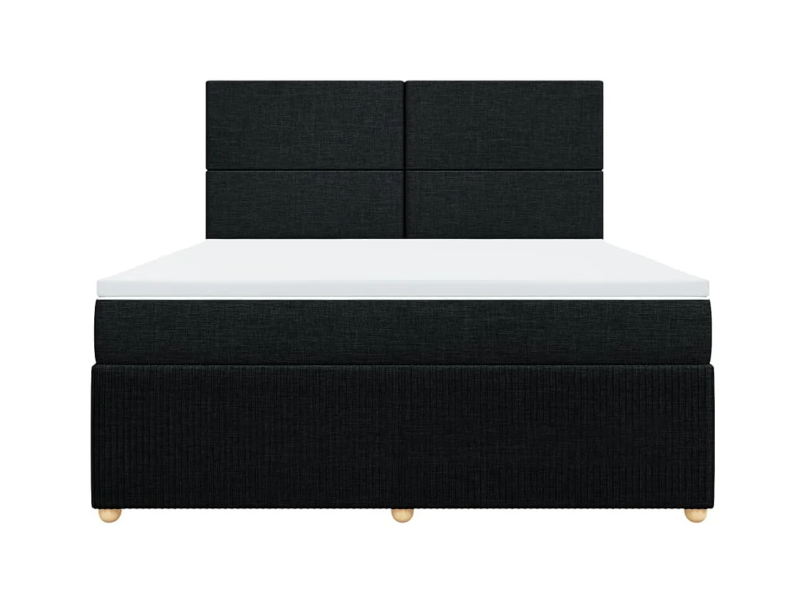 Boxspringbett mit Matratze Schwarz 180x200 cm Stoff