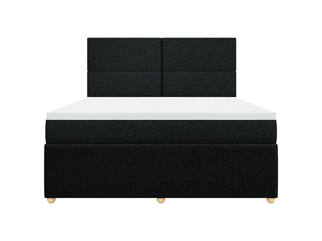 Giroletto a Molle con Materasso Nero 180x200 cm in Tessuto
