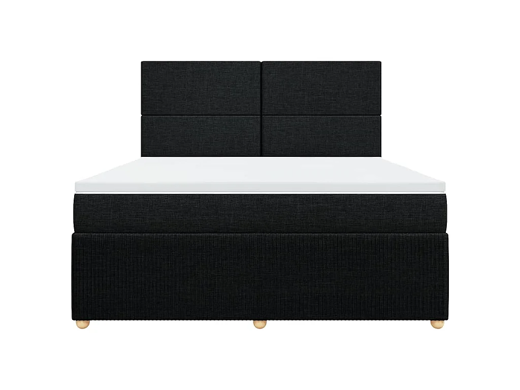 Boxspringbett mit Matratze Schwarz 180x200 cm Stoff