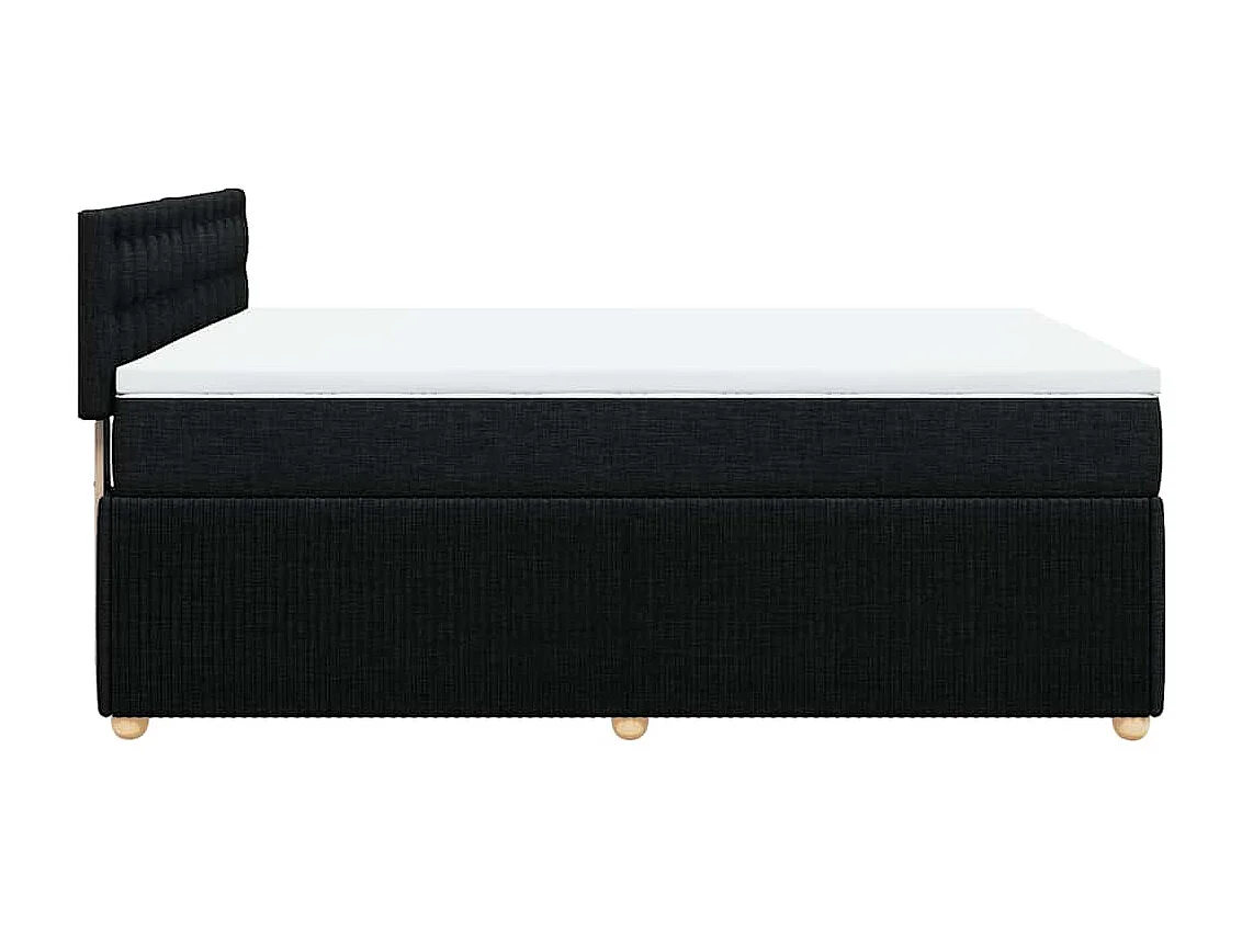 Boxspringbett mit Matratze Schwarz 140x190 cm Stoff