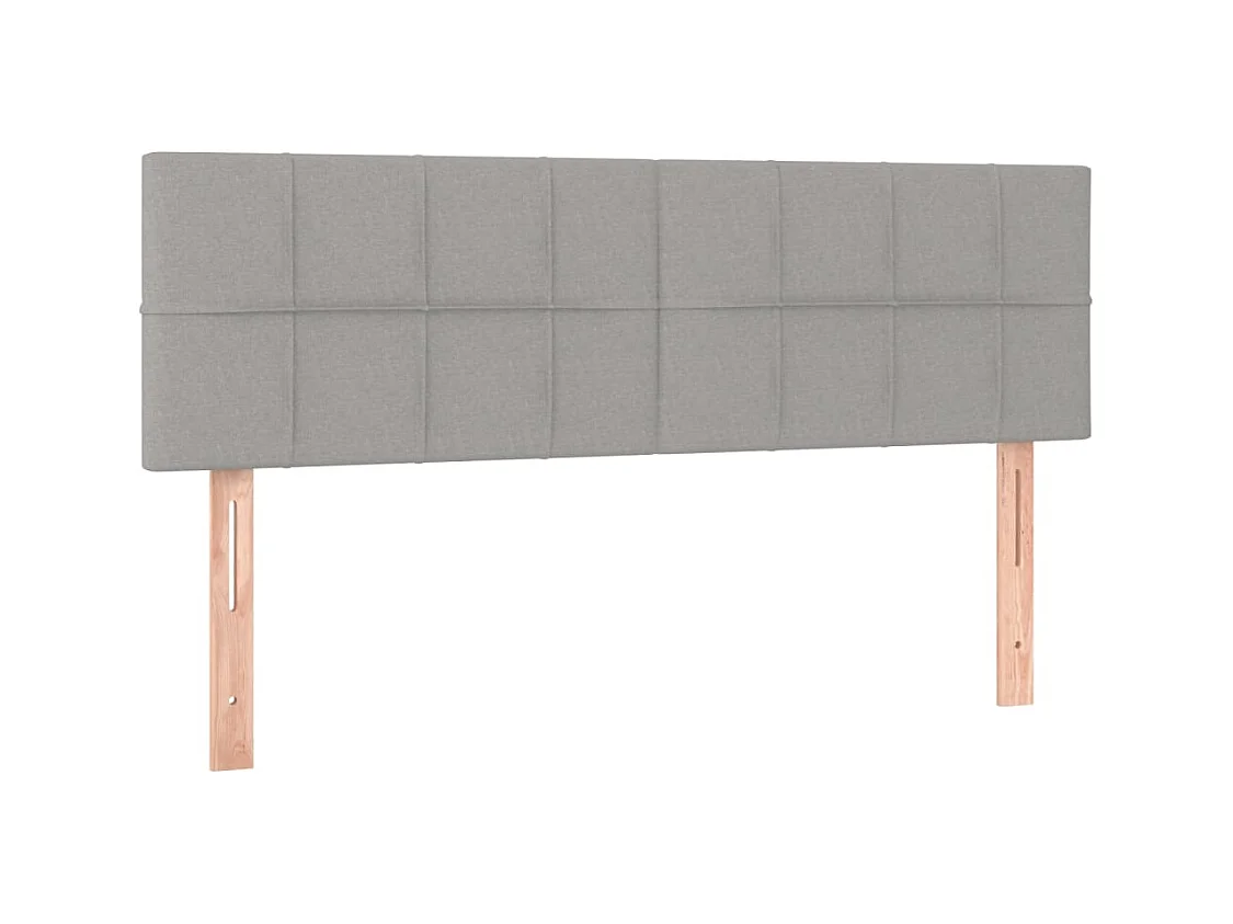 Boxspringbett mit Matratze & LED Hellgrau 140x200 cm Stoff