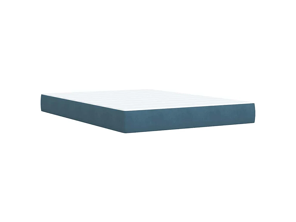 Boxspringbett mit Matratze Blau 140x190 cm Samt