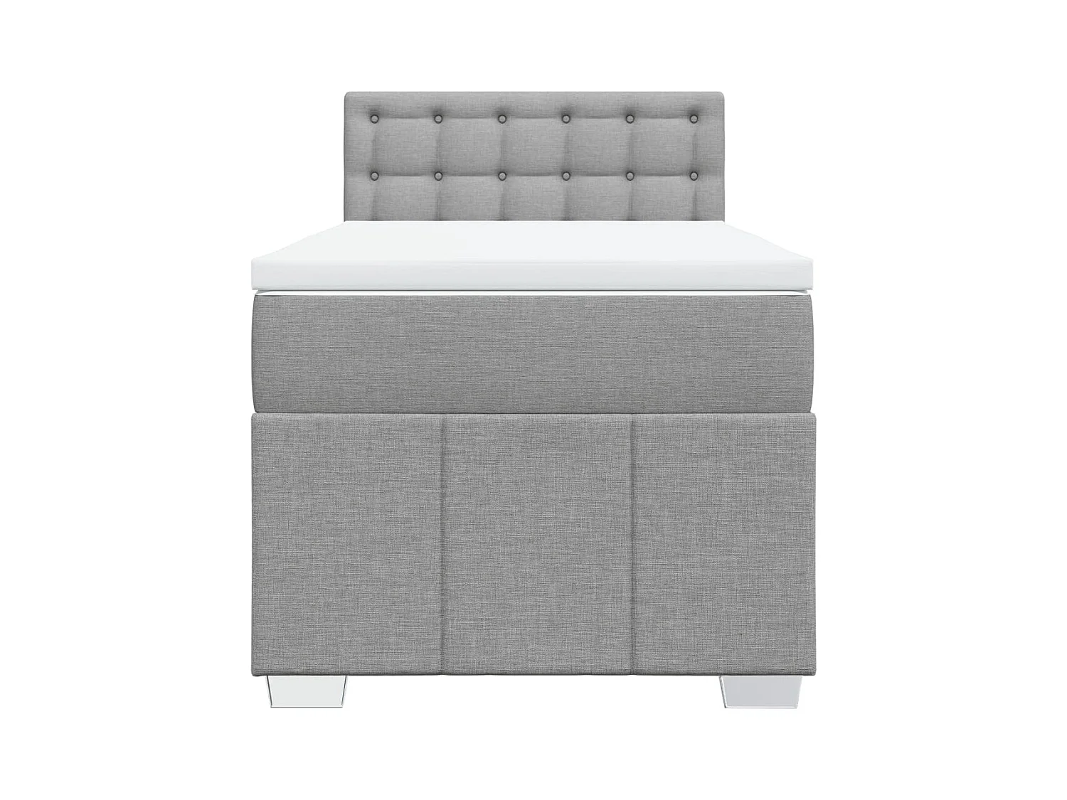 Boxspring met matras stof lichtgrijs 90x200 cm