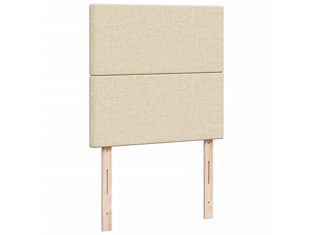 Cama box spring con colchón tela color crema 90x190 cm