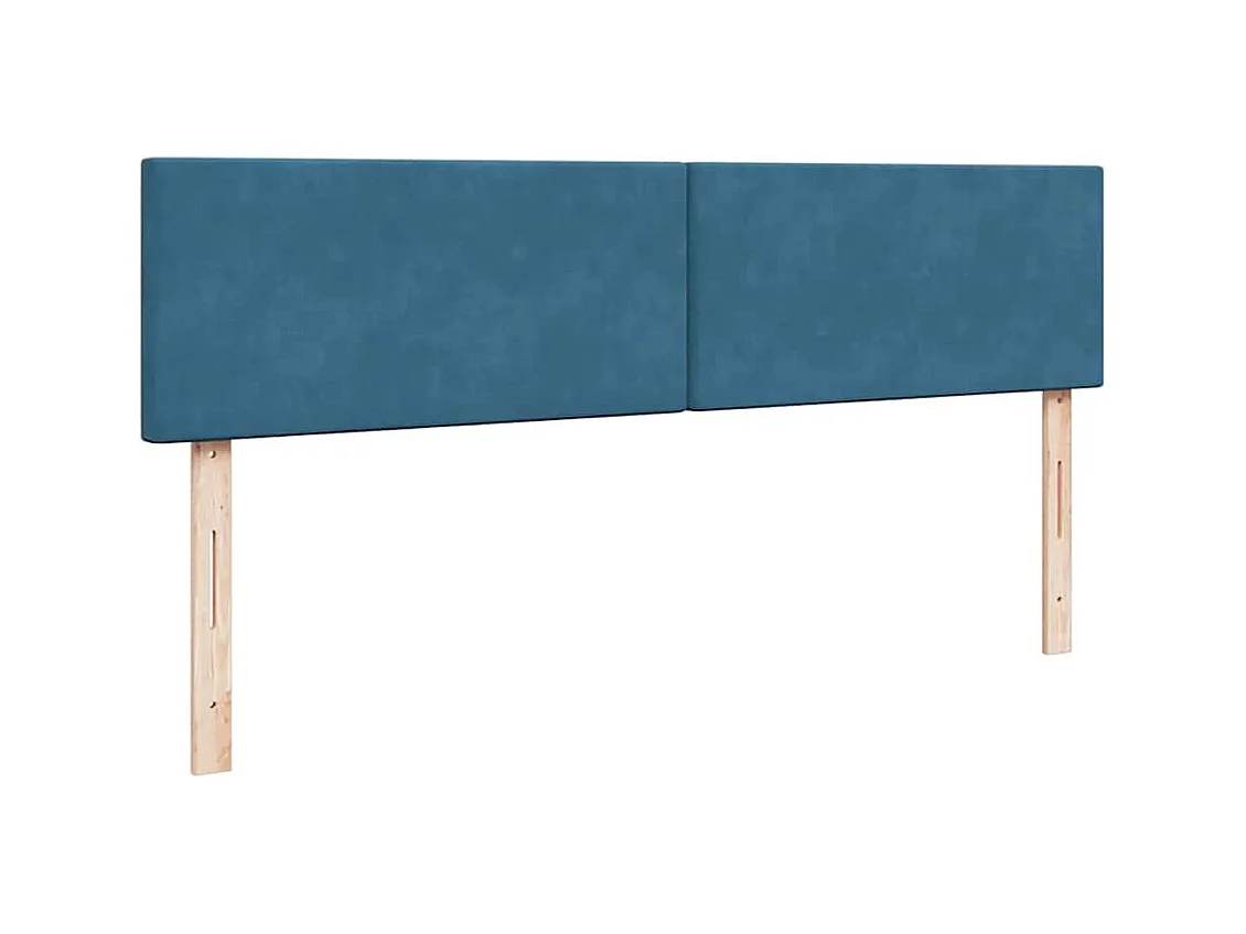 Cadre de lit ottoman avec matelas bleu foncé 160x200 cm velours