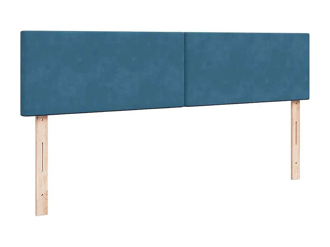 Estrutura de cama otomana com colchão azul escuro veludo