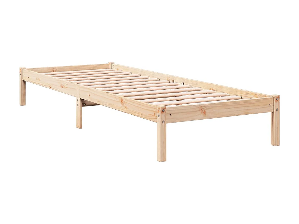Cadre de lit extra long sans matelas 90x220 cm bois massif pin