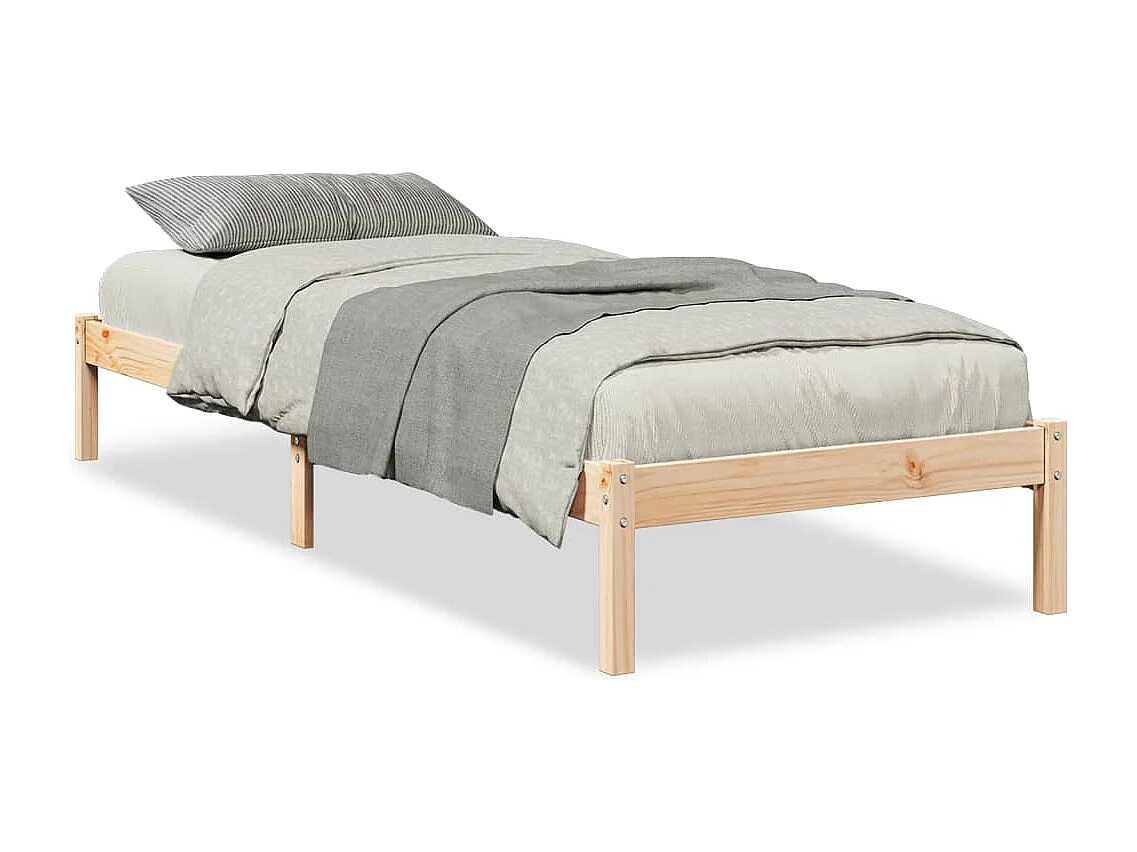 Cadre de lit extra long sans matelas 90x220 cm bois massif pin