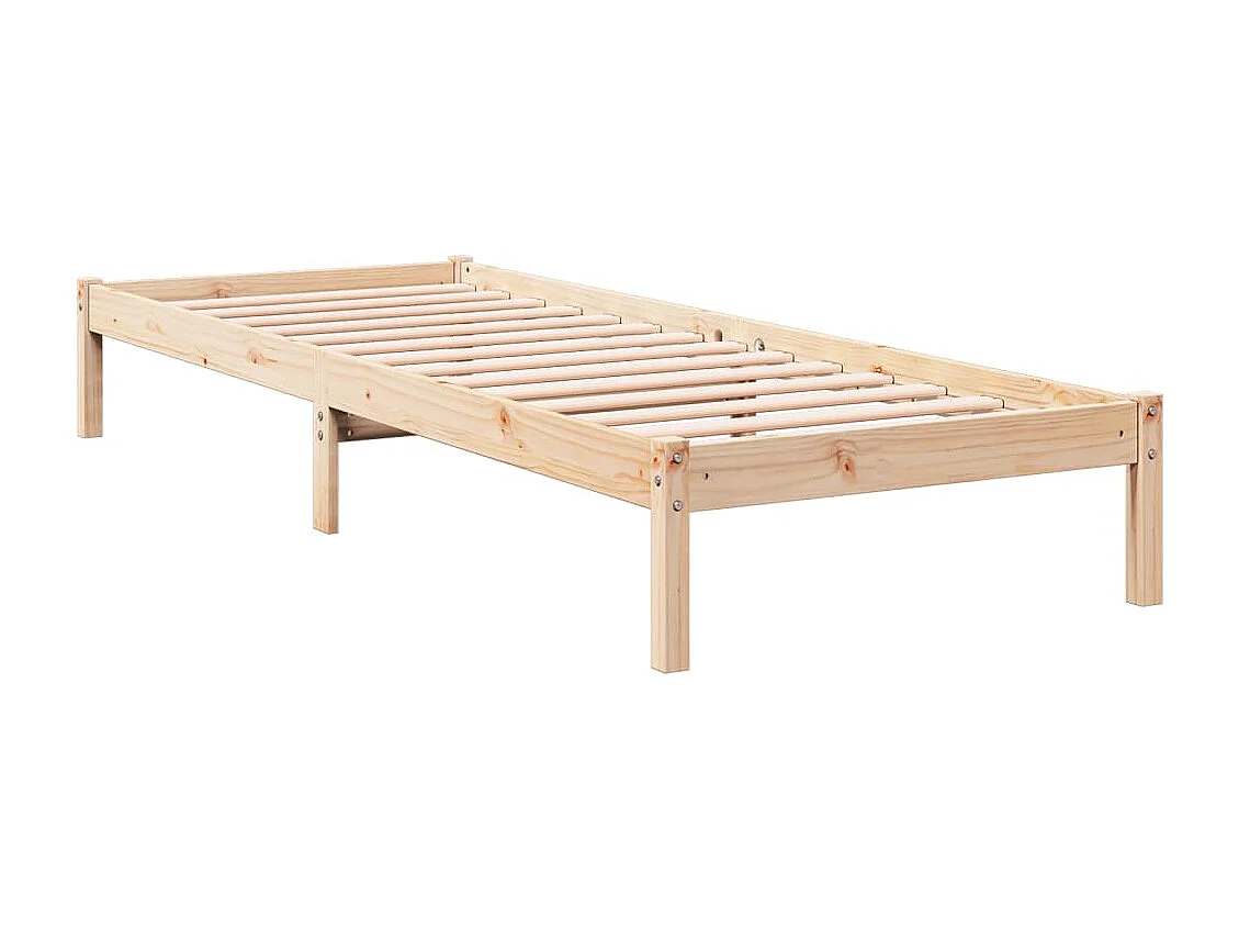 Cadre de lit extra long sans matelas 90x220 cm bois massif pin