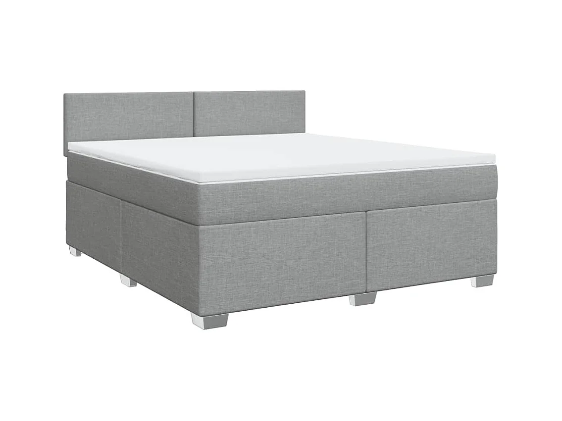 Sommier à lattes de lit avec matelas Gris clair 180x200cm Tissu