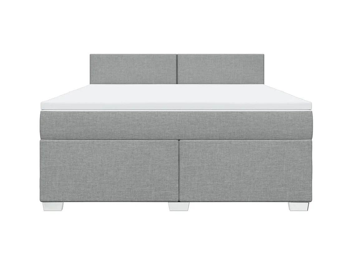 Sommier à lattes de lit avec matelas Gris clair 180x200cm Tissu