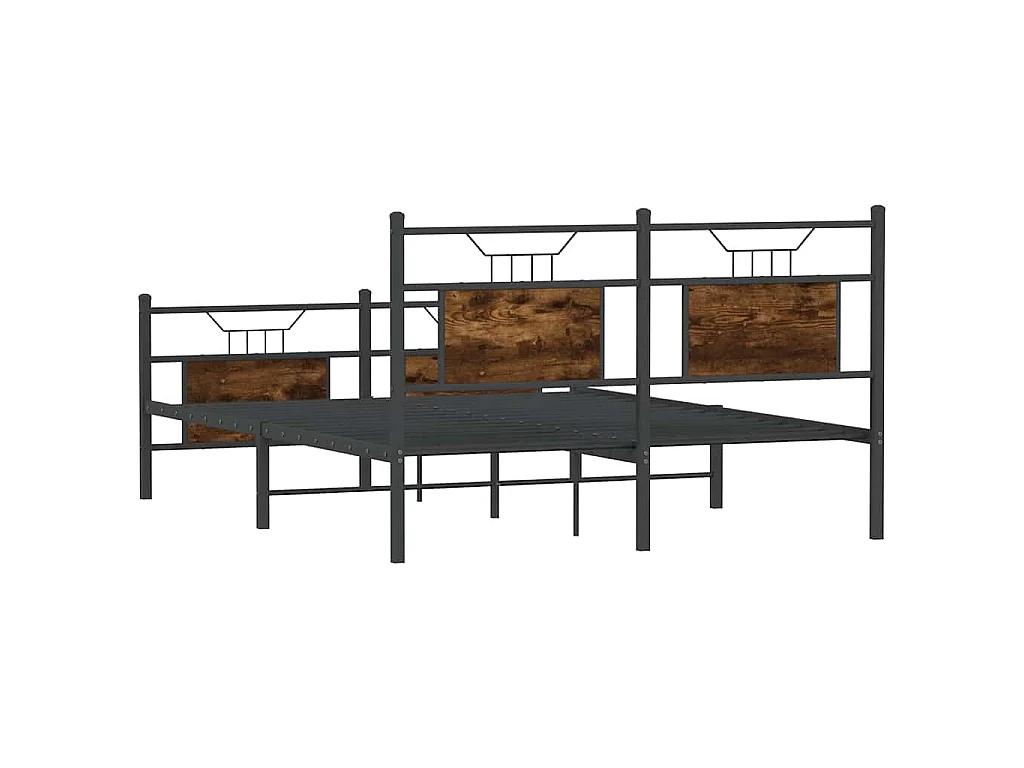 Bedframe zonder matras hout gerookt eikenkleurig 140x190 cm