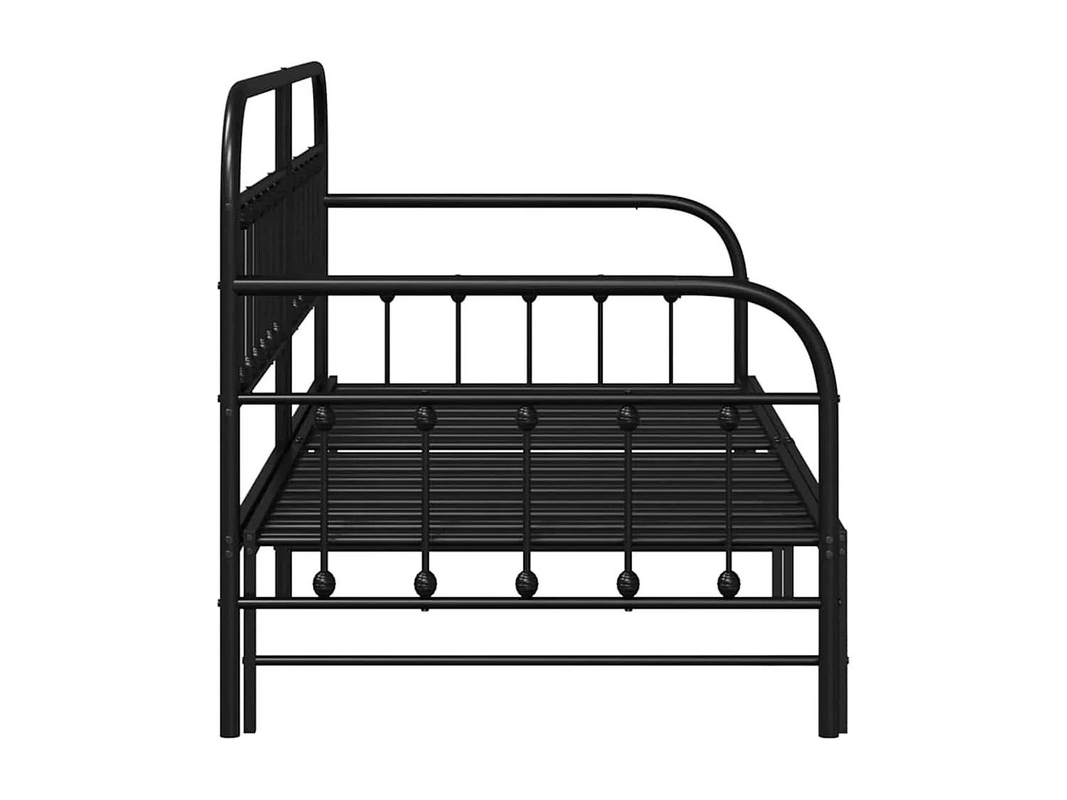 Bedframe voor een daybed Zwart 90 x 200 cm Gepoedercoat staal