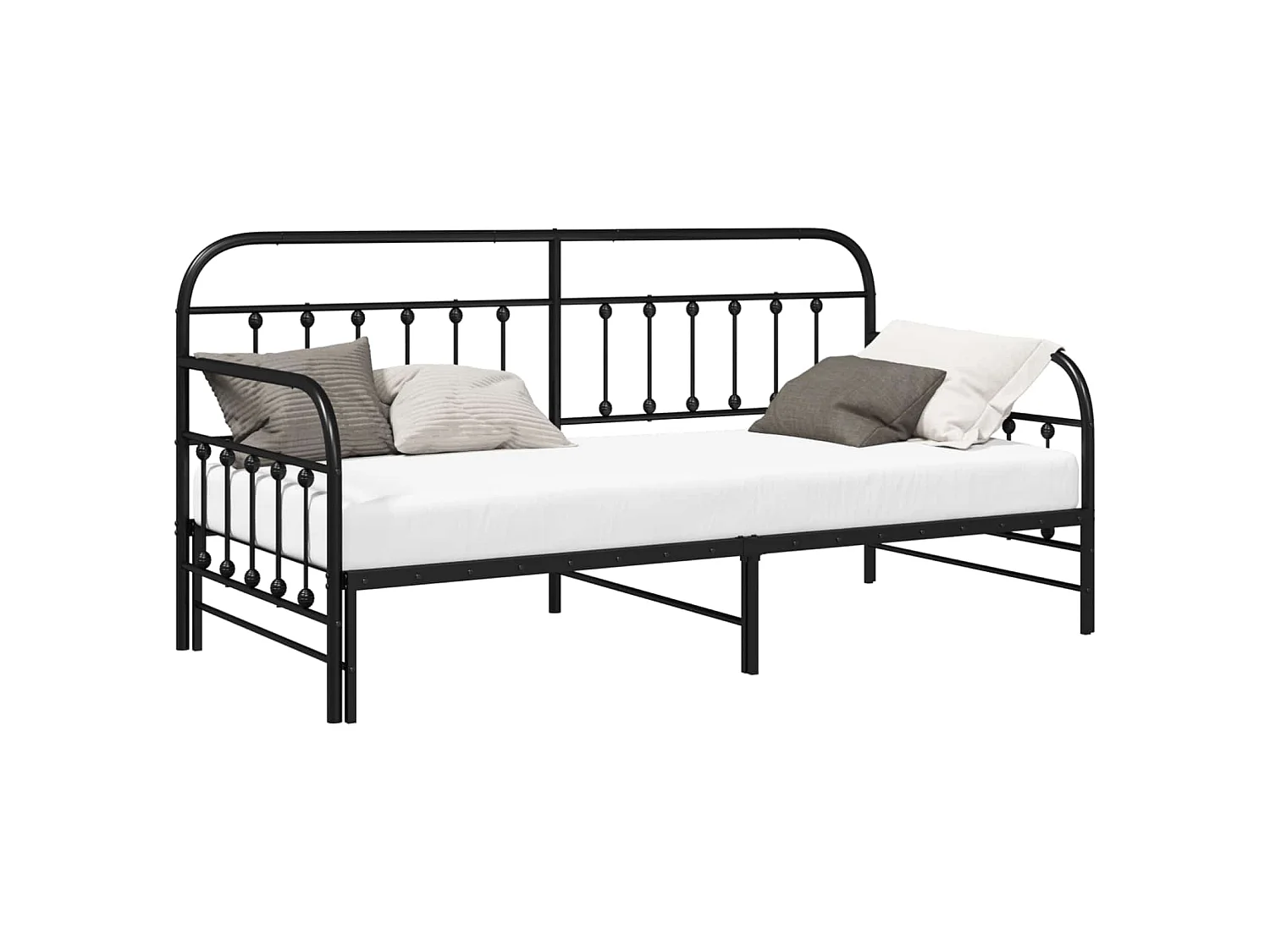 Bedframe voor een daybed Zwart 90 x 200 cm Gepoedercoat staal