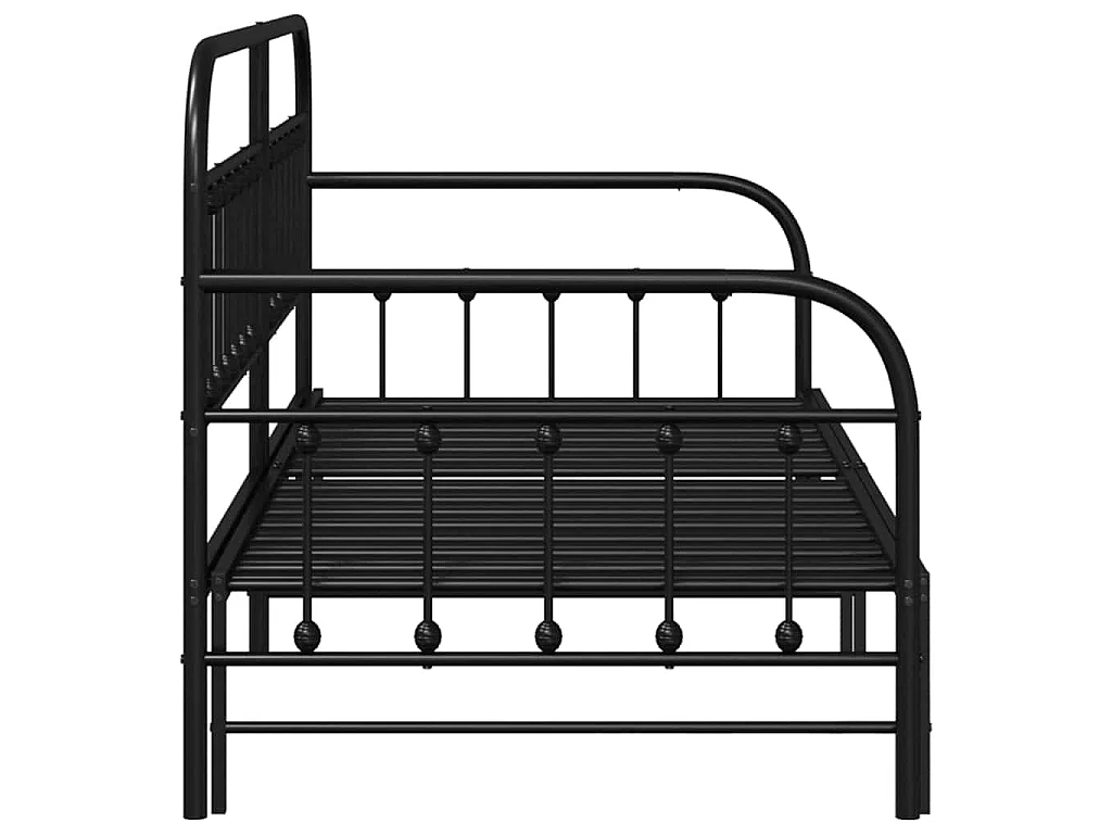 Bedframe voor een daybed Zwart 90 x 200 cm Gepoedercoat staal