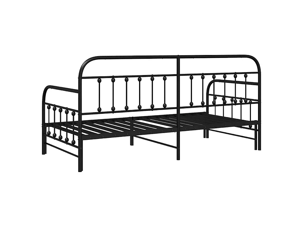 Bedframe voor een daybed Zwart 90 x 200 cm Gepoedercoat staal