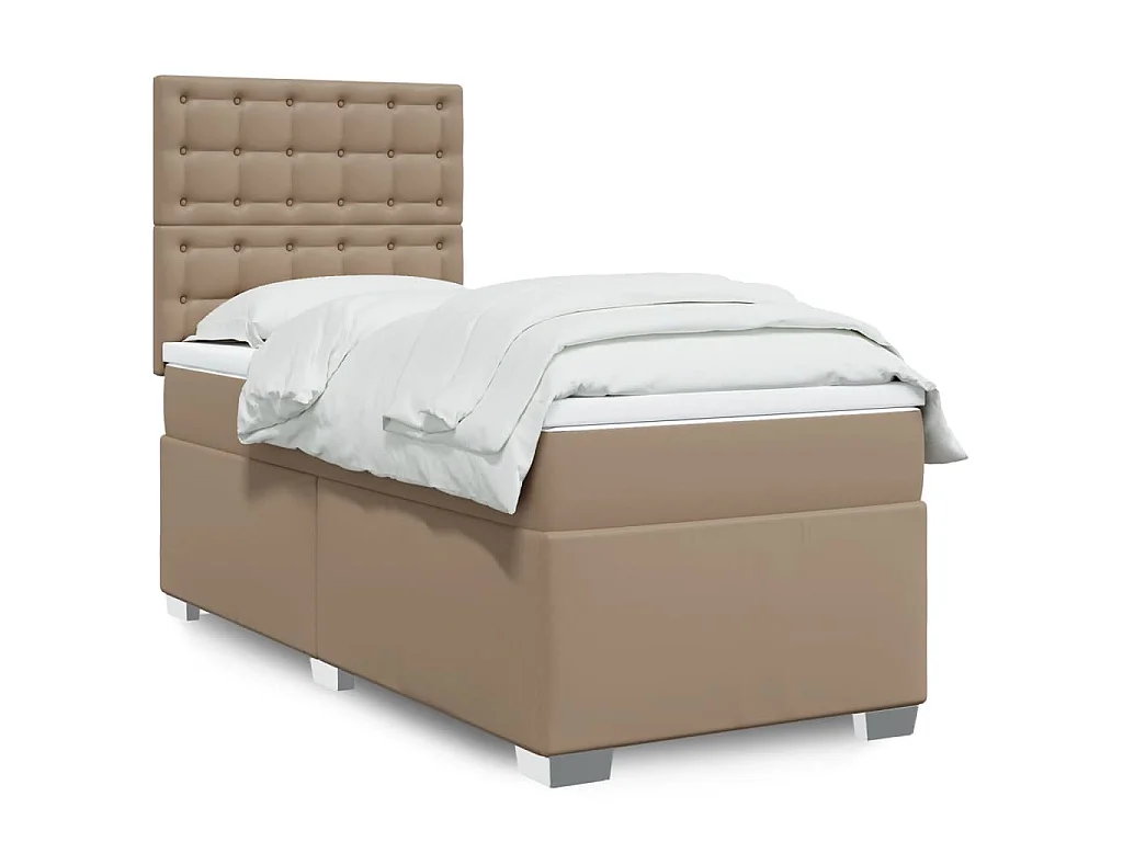 Sommier à lattes de lit avec matelas Cappuccino 90x200 cm