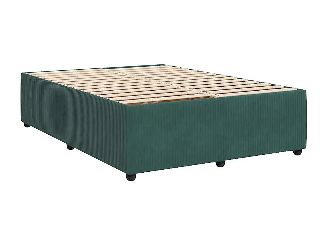 Boxspring met matras fluweel donkergroen 140x200 cm
