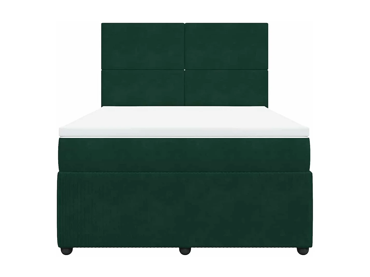 Boxspringbett mit Matratze Dunkelgrün 140x200 cm Samt