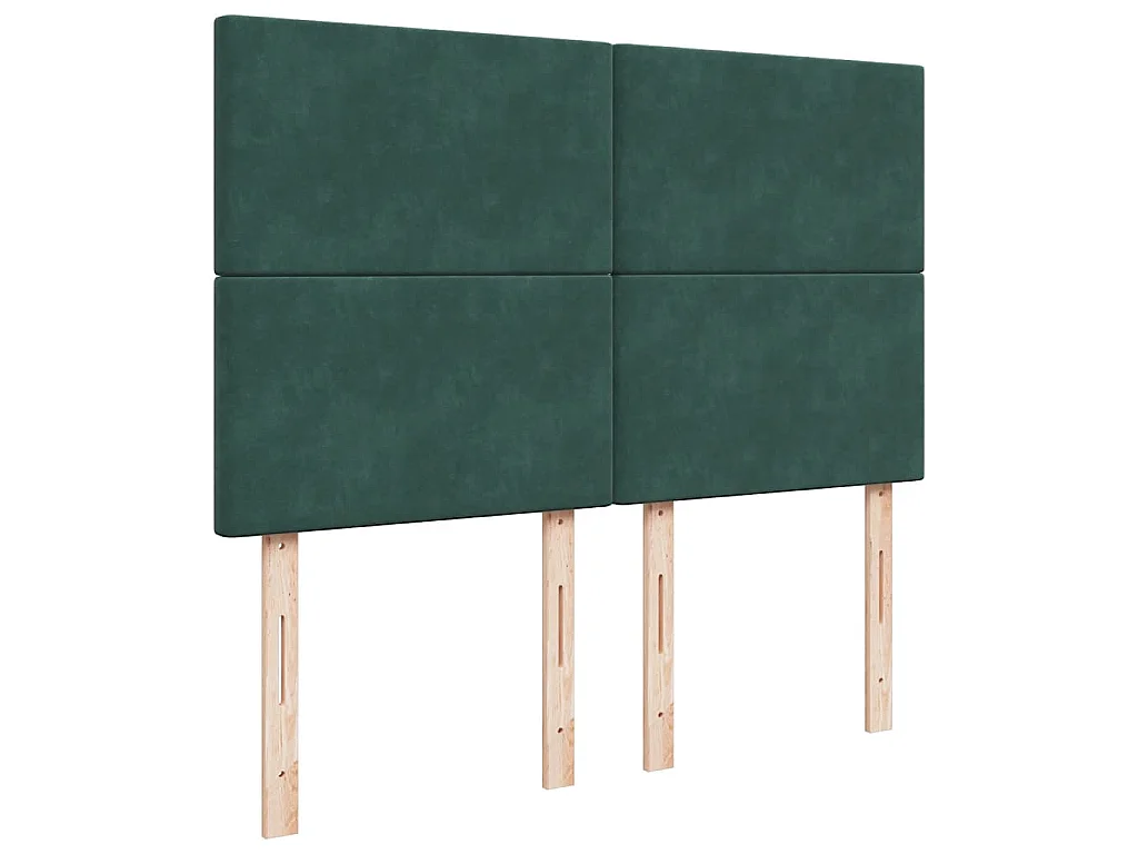 Boxspringbett mit Matratze Dunkelgrün 140x200 cm Samt