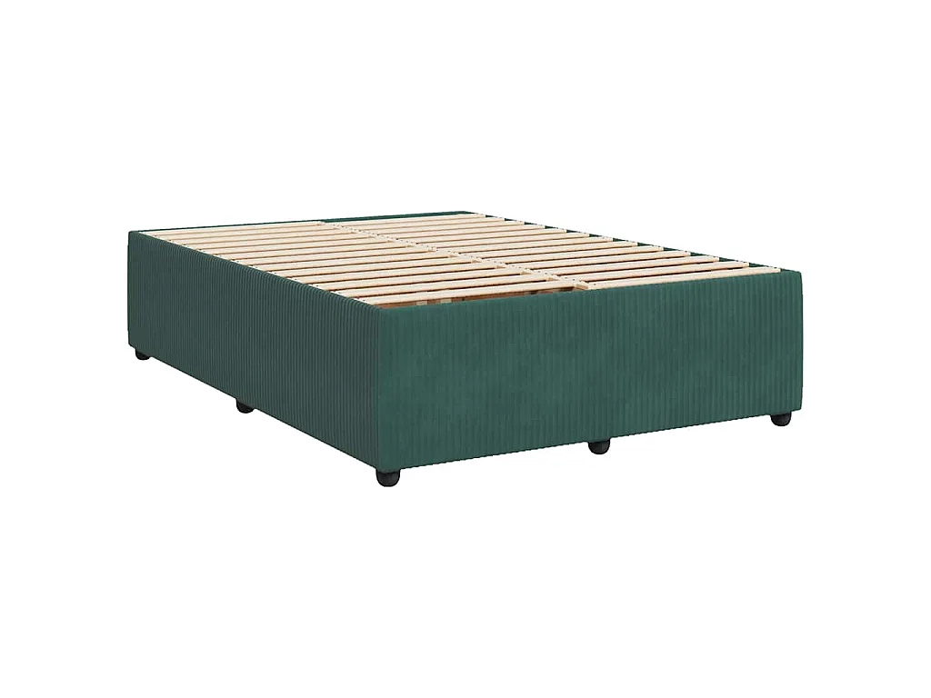 Boxspringbett mit Matratze Dunkelgrün 140x200 cm Samt