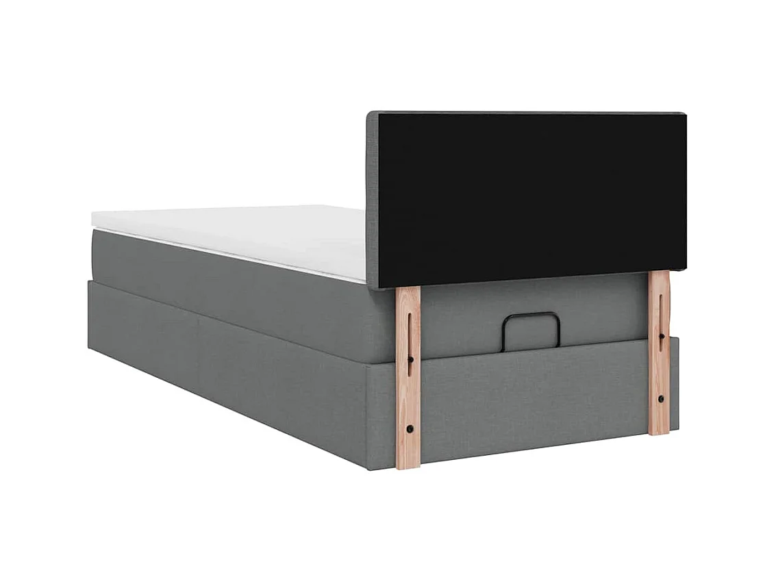 Ottoman-Bett mit Matratze Dunkelgrau 100x200 cm Stoff