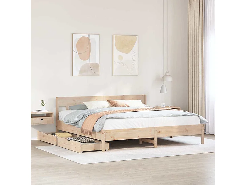 Cadre de lit sans matelas 180x200 cm bois massif de pin