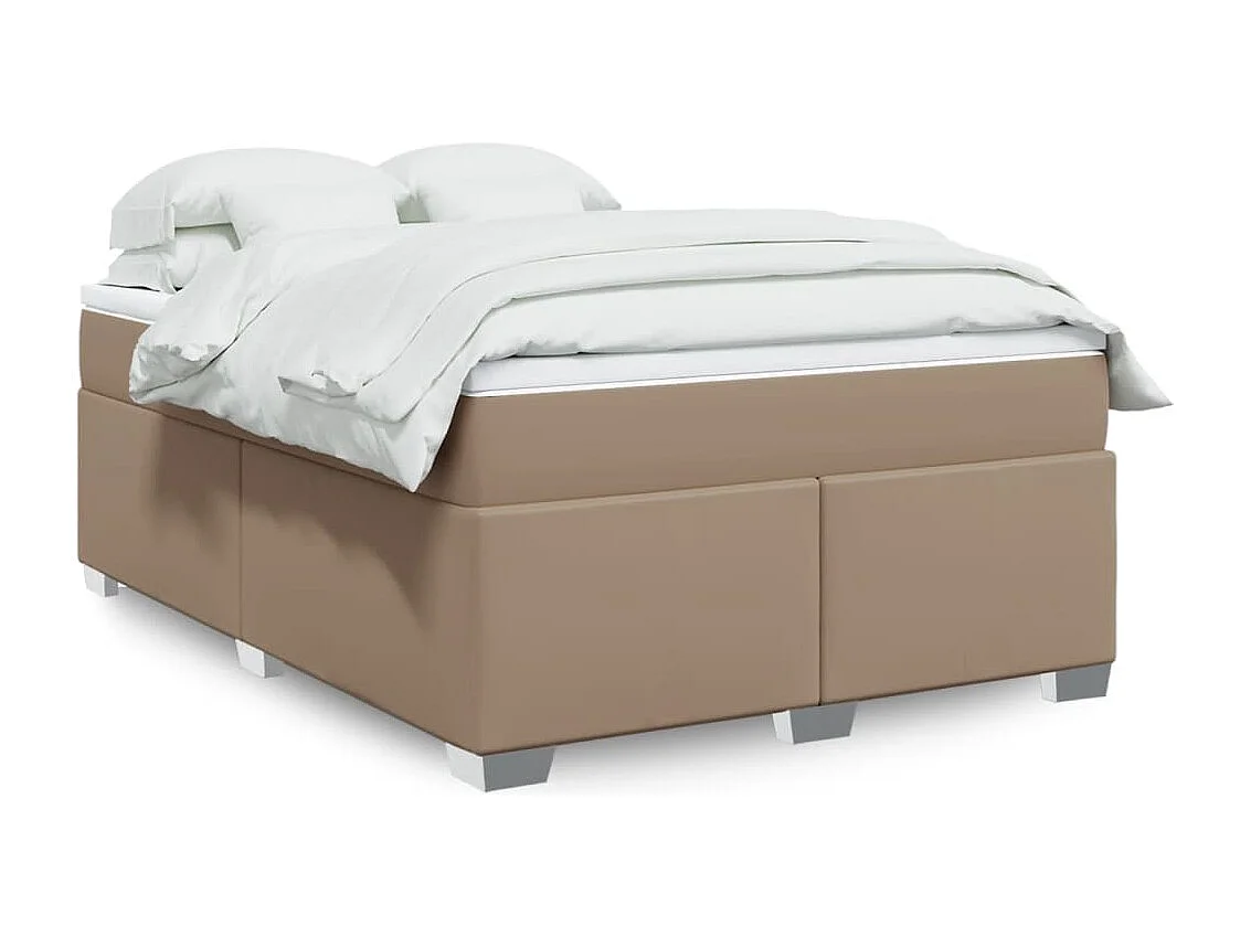Boxspringbett Matratze Cappuccino-Braun 160x200 cm Kunstleder