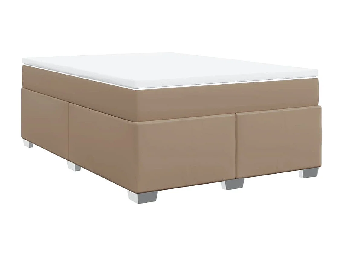 Boxspringbett Matratze Cappuccino-Braun 160x200 cm Kunstleder
