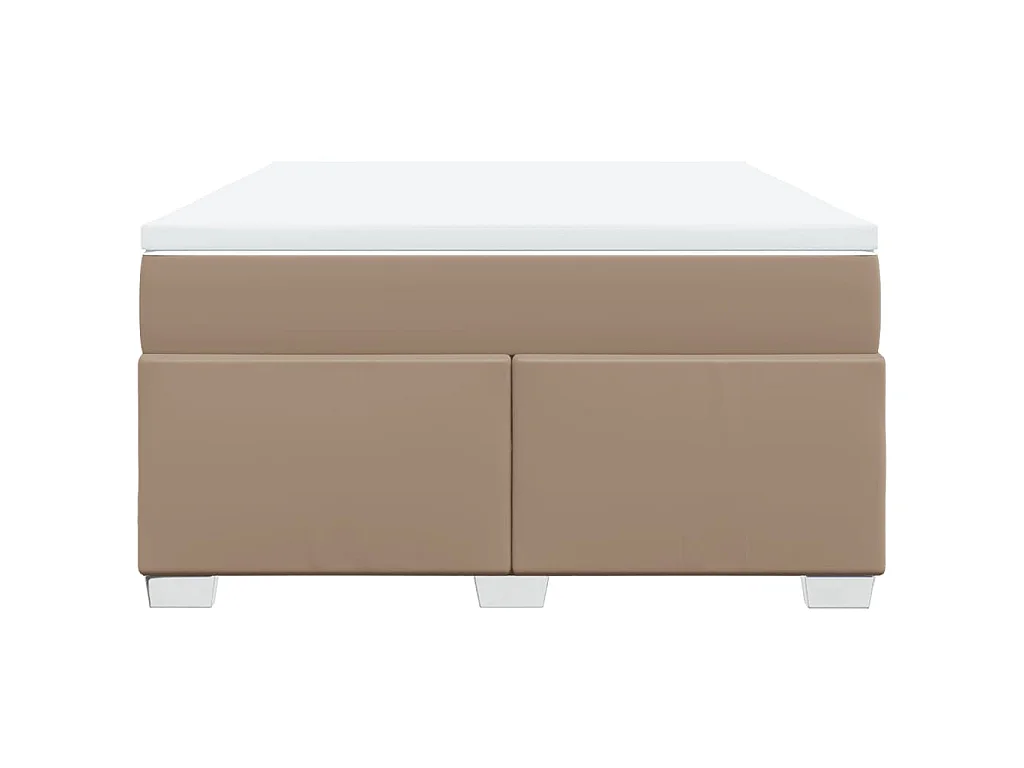 Boxspring met matras kunstleer cappuccinokleurig 160x200 cm