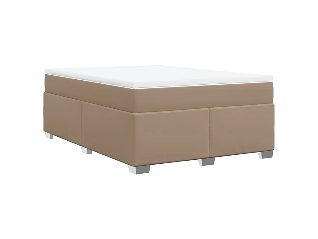 Boxspring met matras kunstleer cappuccinokleurig 160x200 cm