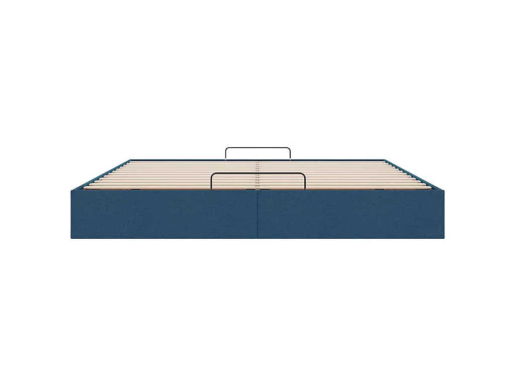 Cadre de lit ottoman sans matelas bleu 180x200 cm tissu