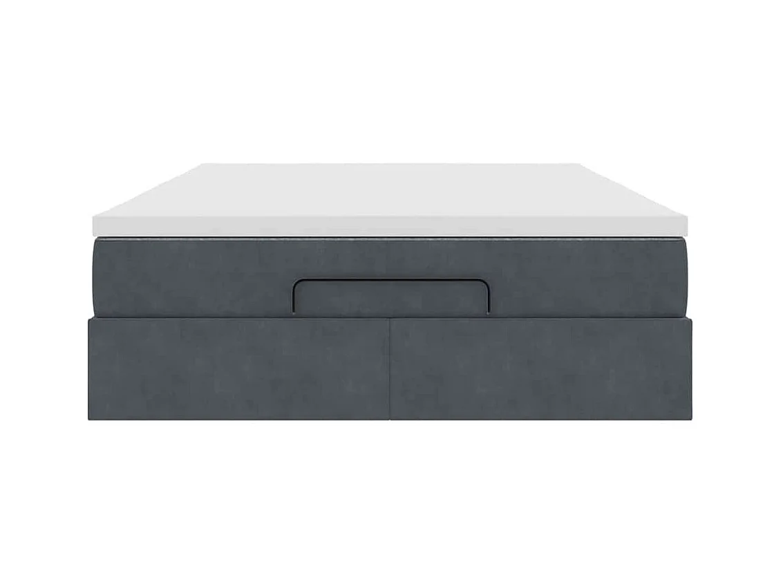 Estructura cama otomana con colchón gris oscuro 140x200cm