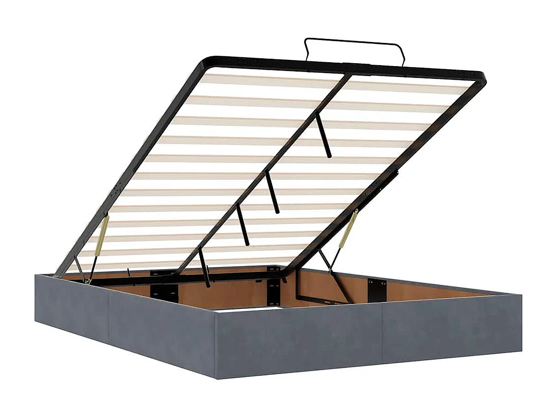 Estructura cama otomana con colchón gris oscuro 140x200cm