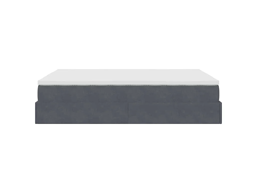 Ottoman bed met matras 140x200cm fluweel donkergrijs