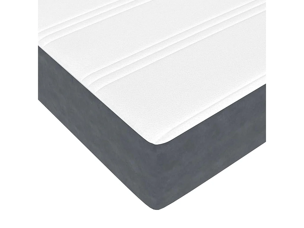 Cadre de lit ottoman avec matelas gris foncé 140x200 cm velours